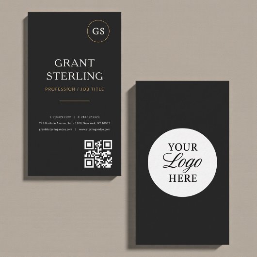 Eenvoudige moderne QR-code logo professioneel Visitekaartje