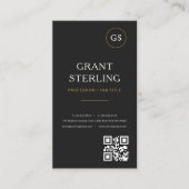 Eenvoudige moderne QR-code logo professioneel Visitekaartje (Voorkant)