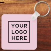Eenvoudige Moderne QR-code met Logo Terug | Blush  Sleutelhanger (Achterkant)