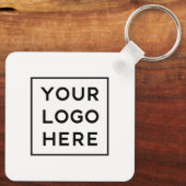 Eenvoudige Moderne QR-code met Logo Terug | Sleutelhanger (Achterkant)