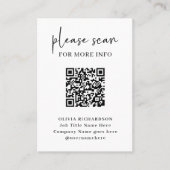 Eenvoudige Moderne QR-code met Logo Terug | Visitekaartje (Voorkant)