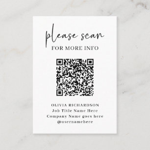 Eenvoudige Moderne QR-code met Logo Terug   Visitekaartje