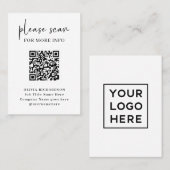 Eenvoudige Moderne QR-code met Logo Terug | Visitekaartje (Voorkant / Achterkant)