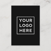 Eenvoudige Moderne QR-code met Logo Terug | Zwart Visitekaartje (Achterkant)