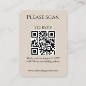 Eenvoudige Moderne QR-Code & RSVP-Huwelijk Informatiekaartje (Voorkant)