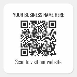 Eenvoudige, moderne QR-code Square Sticker