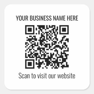 Eenvoudige, moderne QR-code Square Sticker