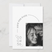 Eenvoudige moderne QR-code trouwbudget save the da Date (Voorkant)