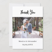 Eenvoudige moderne QR-code trouwfoto dank u kaart (Voorkant)