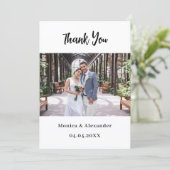 Eenvoudige moderne QR-code trouwfoto dank u kaart (Staand voorkant)