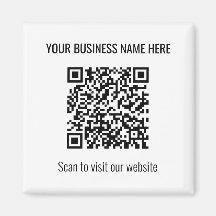 Eenvoudige Moderne QR Code Vierkante Witte Magneet