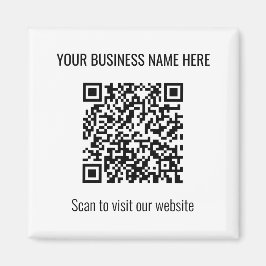 Eenvoudige Moderne QR Code Vierkante Witte Magneet