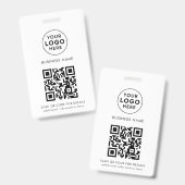 Eenvoudige moderne QR-code zakelijk logo aangepast Badge (Voor- en achterkant)
