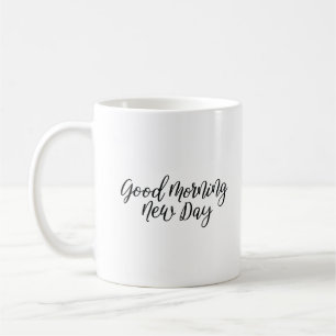Eenvoudige Moderne Quote "Goedemorgen" Koffiemok
