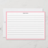 Eenvoudige moderne receptkaart roze kaart (Achterkant)