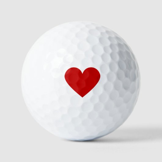 Eenvoudige moderne Red Heart Love Chic Minimal Whi Golfballen (Voorkant)
