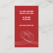 Eenvoudige moderne Red Loopy Love Heart-kaart Visitekaartje (Achterkant)