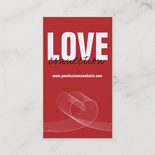 Eenvoudige moderne Red Loopy Love Heart-kaart Visitekaartje (Voorkant)