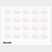 Eenvoudige moderne Red Loopy Love Heart Wedding St Ronde Sticker (Vel)