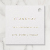 Eenvoudige Moderne Regenboog Gouden Grens Bruiloft Bedankjes Labels (Achterkant)