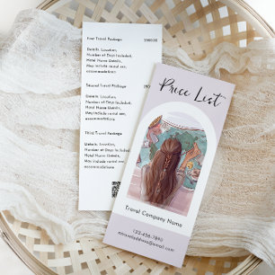 Eenvoudige moderne reisbureau prijslijst reclamekaart