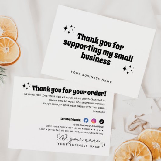 Eenvoudige moderne retro die mijn kleine zaken ste bedankkaart