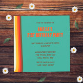 Eenvoudige Moderne Retro Groovy 21e Verjaardag Kaart