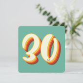Eenvoudige Moderne Retro Groovy 30e verjaardag Kaart (Staand voorkant)