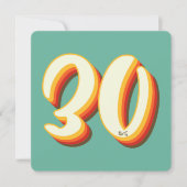 Eenvoudige Moderne Retro Groovy 30e verjaardag Kaart (Voorkant)