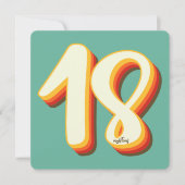 Eenvoudige Moderne Retro Groovy Achttien 18e Verja Kaart (Voorkant)