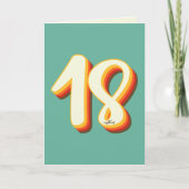 Eenvoudige Moderne Retro Groovy Achttien 18e Verja Kaart (Voorkant)