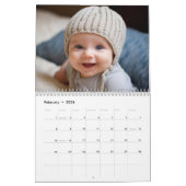 Eenvoudige moderne retro streep volledige foto elk kalender (Feb 2026)