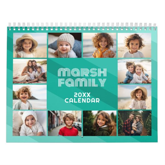 Eenvoudige moderne retro streep volledige foto elk kalender (Hoes)