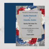 EENVOUDIGE MODERNE RODE BLAUWE VLOEISTOFFEN KAART (Voorkant / Achterkant)