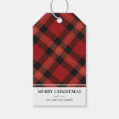 Eenvoudige moderne rode buffel gespeeld Vrolijke K Cadeaulabel (Voorkant)