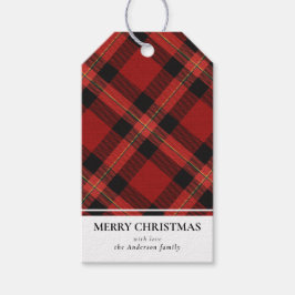 Eenvoudige moderne rode buffel gespeeld Vrolijke K Cadeaulabel