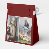 Eenvoudige moderne rode foto afstudeerfeest bedankdoosjes (Achterkant)