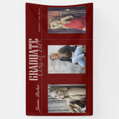 Eenvoudige moderne rode foto afstudeerfeestbanner spandoek (Verticaal)