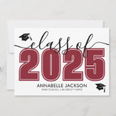 Eenvoudige moderne Rode GraduPartij Kaart (Voorkant)