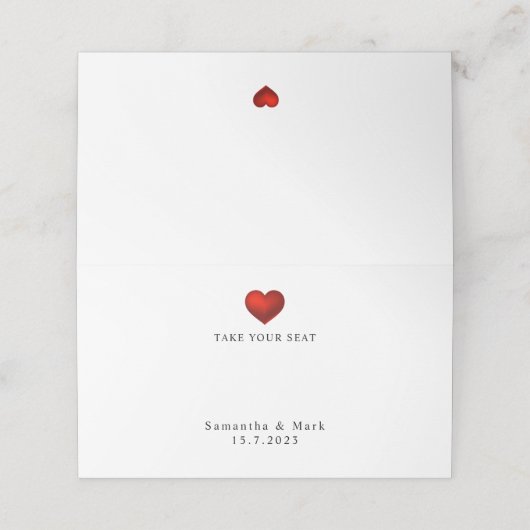 Eenvoudige moderne Rode Harde Witte Startkaart Plaatskaartje (Buitenkant ongevouwen)