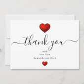 Eenvoudige moderne Rode Harde Witte Weddenschap Ka Kaart (Voorkant)