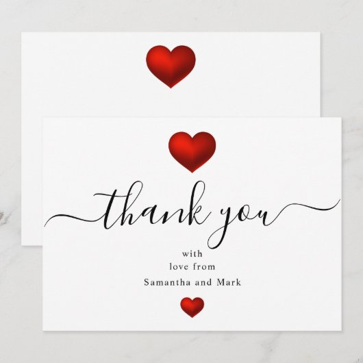 Eenvoudige moderne Rode Harde Witte Weddenschap Ka Kaart (Voorkant / Achterkant)