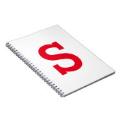 Eenvoudige moderne rode Initialen letter Notitieboek (Rechterzijde)