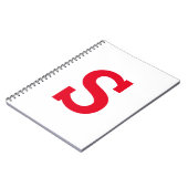 Eenvoudige moderne rode Initialen letter Notitieboek (Linkerzijde)