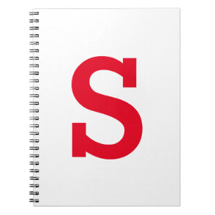 Eenvoudige moderne rode Initialen letter Notitieboek
