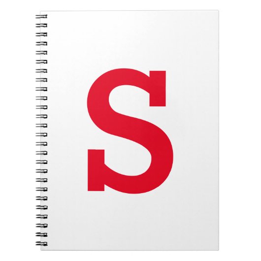 Eenvoudige moderne rode Initialen letter Notitieboek (Voorkant)