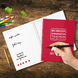 Eenvoudige Moderne Rode Kleuterschool Leraar Schoo Planner