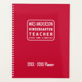Eenvoudige Moderne Rode Kleuterschool Leraar Schoo Planner (Voorkant)