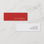 Eenvoudige moderne rode professional mini visitekaartje (Voorkant / Achterkant)