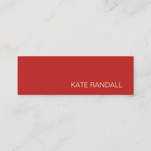 Eenvoudige moderne rode professional mini visitekaartje (Voorkant)